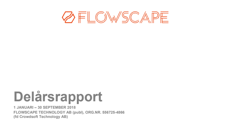 Quarterly Report Q3 Flowscape Technology (Swedish)