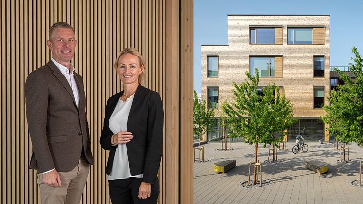 Martin Aune i PrivatMegleren Atrium og Cecilie Landgraff i Höegh Eiendom. Foto: Dmitry Tkachenko