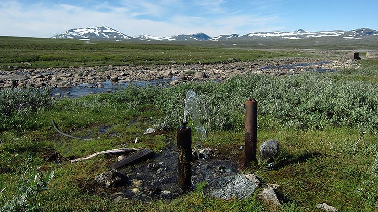 Grundvattenbrunn i Stekenjokk. Foto: Fredrik Whitlock / Sveriges geologiska undersökning