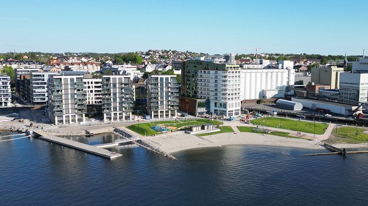 Donebilde Rabben, Verket Brygge I og Hotel Riviera. Foto: Texas v/Svein Petter Nilssen