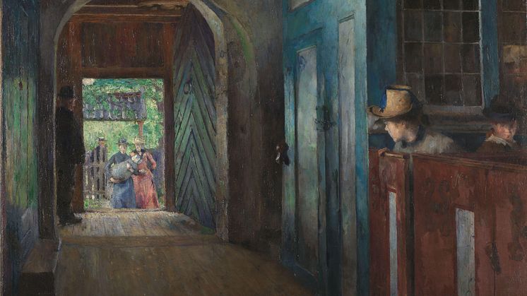 Harriet Backer presenteres i en stor utstilling i Lyshallen i 2023. Harriet Backer, "Barnedåp i Tanum Kirke", 1892. Foto Nasjonalmuseet
