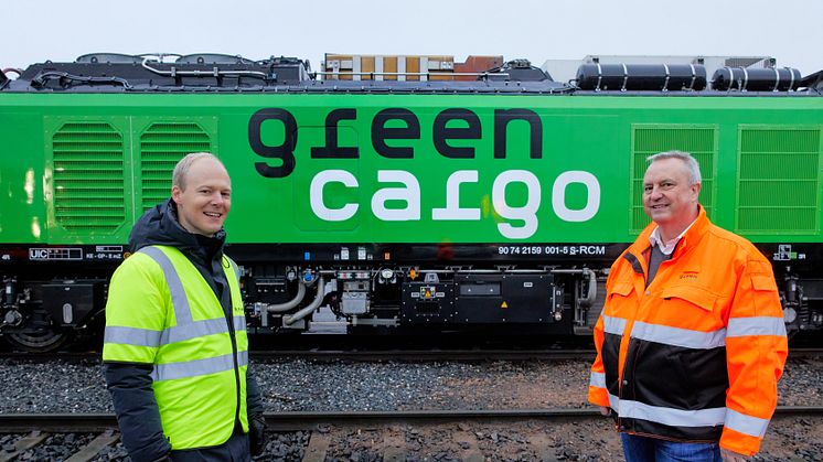 Från vänster: Oskar Stenstrøm, Godsdirektör på Bane NOR  & Bengt Fors VD Green Cargo Norge.
