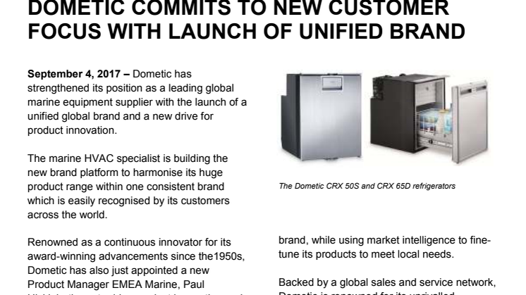 Dometic Commits to New Customer Focus with Launch of Unified Brand