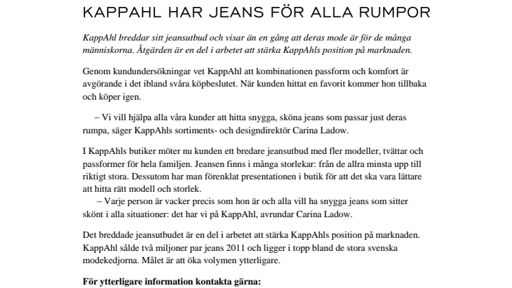 KappAhl har jeans för alla rumpor