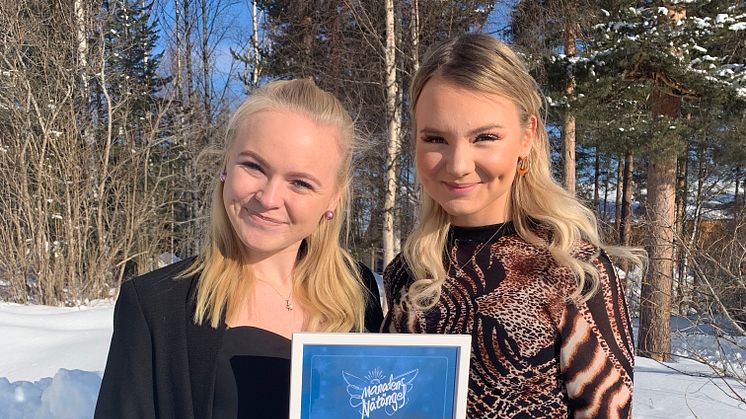 Hanna och Amalia från Lycksele är Månadens Nätänglar februari 2019