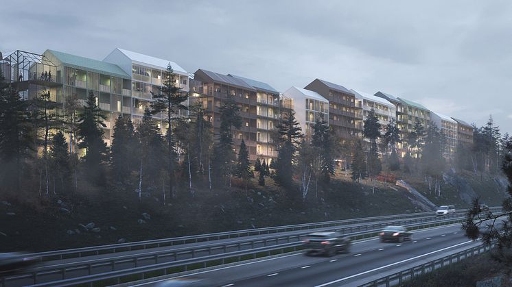 Stolt tornar de nya husen fram och sätter Söderhöjden på kartan (bild: LINK arkitektur/Tegmark)