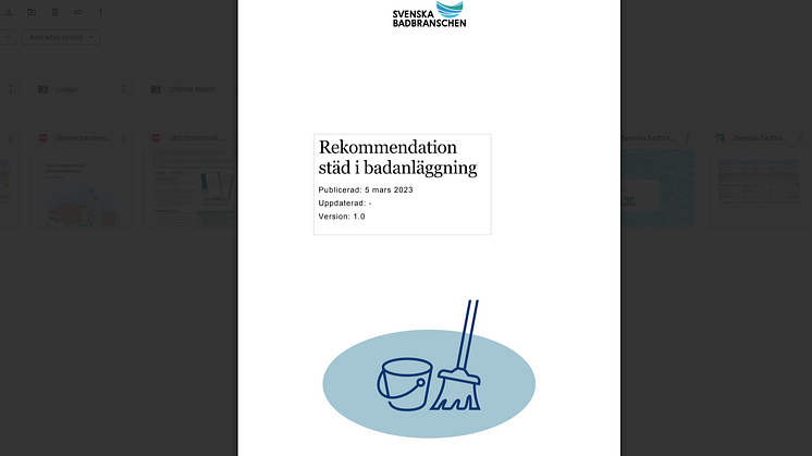 Rekommendation – Städ i badanläggningar 