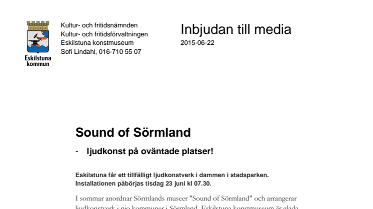 Sound of Sörmland - ljudkonst på oväntade platser!