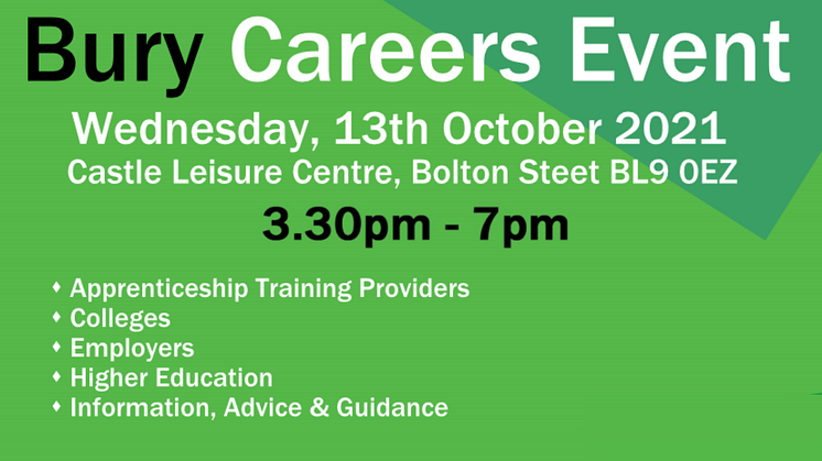 Bury Careers Event – come and discover your future