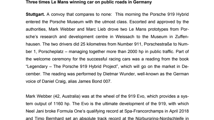 Three times Le Mans winning car on public roads in Germany