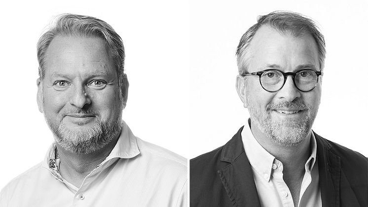 Niclas Tenselius (till vänster) blir ny försäljningsdirektör för norra Europa och Thomas Göransson (till höger) blir ny försäljningschef för Sverige