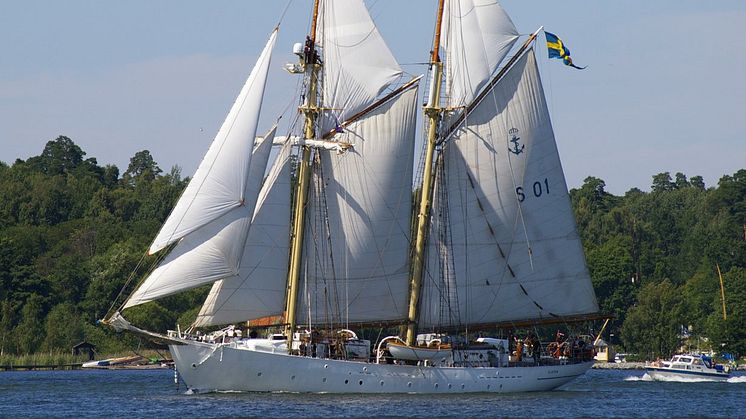 Övningsfartyget HMS Gladan. Foto: Försvarsmakten