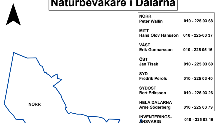 Karta över naturbevakare varginventering 19/20