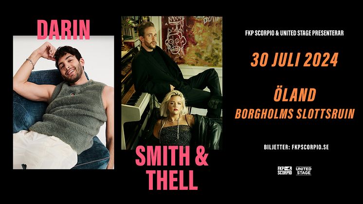 Konserterna med Darin och Smith & Thell på Öland flyttas till samma dag