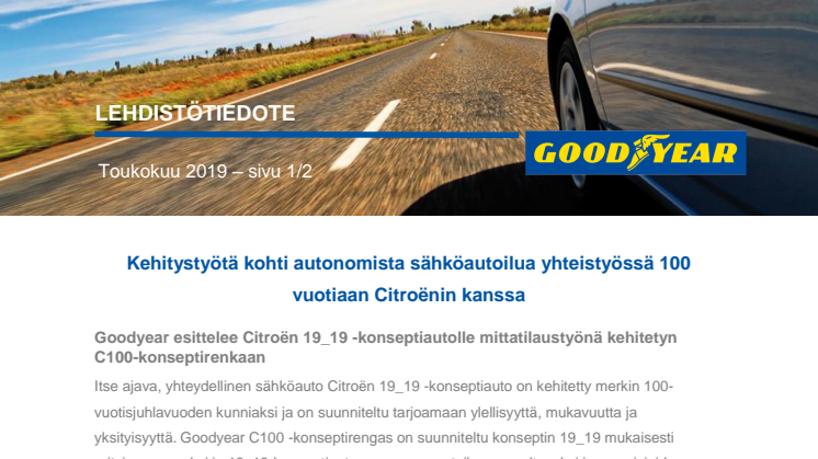Kehitystyötä kohti autonomista sähköautoilua yhteistyössä 100 vuotiaan Citroënin kanssa