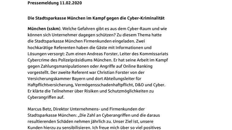 Die Stadtsparkasse München im Kampf gegen die Cyber-Kriminalität