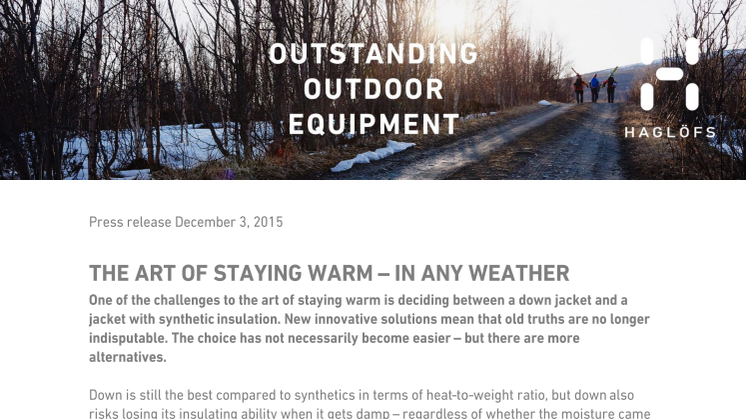 THE ART OF STAYING WARM – IN ANY WEATHER