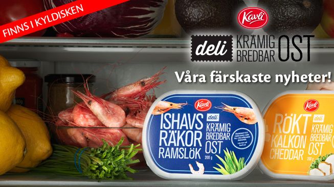 Vår färskaste nyhet!  Ett nytt modernt bredbart pålägg; Kavli Deli – krämig bredbar ost. 