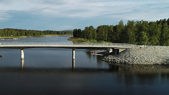 Vy över den nya Fåröbron. Foto: NCC