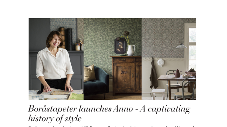 Boråstapeter launches Anno - A captivating history of style 