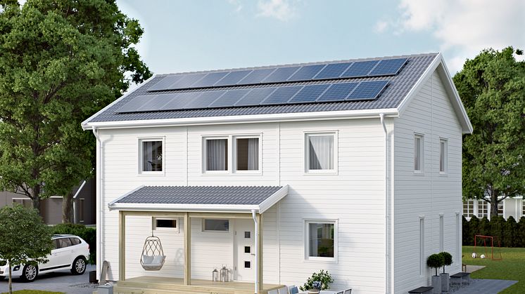 NIBE Energy Systems solcellspaneler på Villa Markaryd från Smålandsvillan