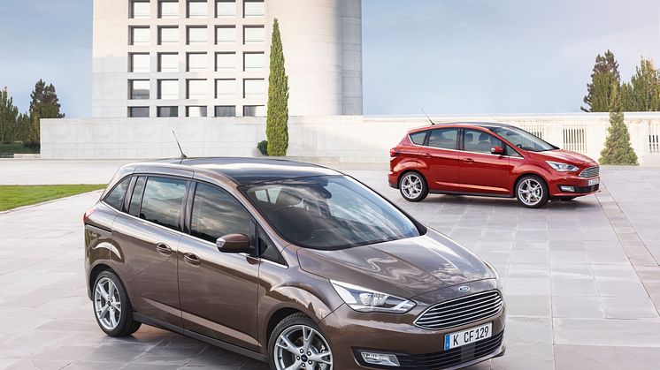 Uudet Ford C-MAX ja Grand C-MAX tuovat aktiivisille perheille parempaa polttoainetehokkuutta, teknologiaa ja matkustusmukavuutta