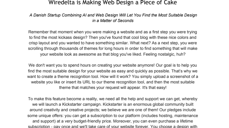 Wiredelta® is Making Web Design a Piece of Cake