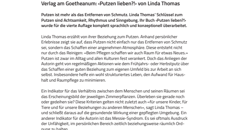 ‹Putzen lieben?!› von Linda Thomas im Verlag am Goetheanum
