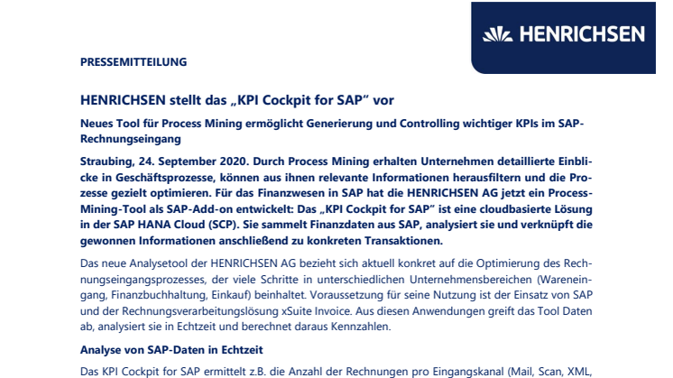 Neues Tool ermittelt KPIs im SAP-Rechnungseingang