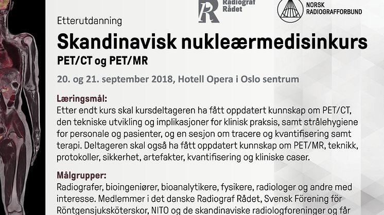 Skandinavisk nukleærmedisinkurs om PET/CT og PET/MR