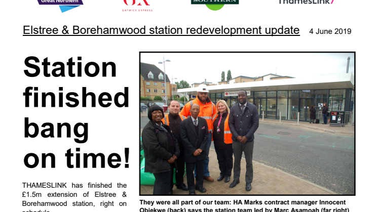 Work to extend Elstree & Borehamwood station completed on time