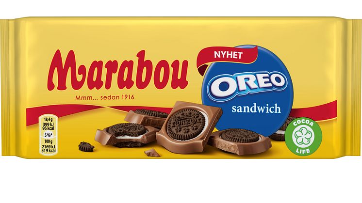 En kexig nyhet - chokladkaka från Marabou med hela Mini Oreos