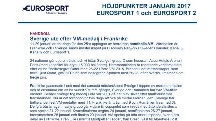 Eurosports höjdpunkter i januari - dokument