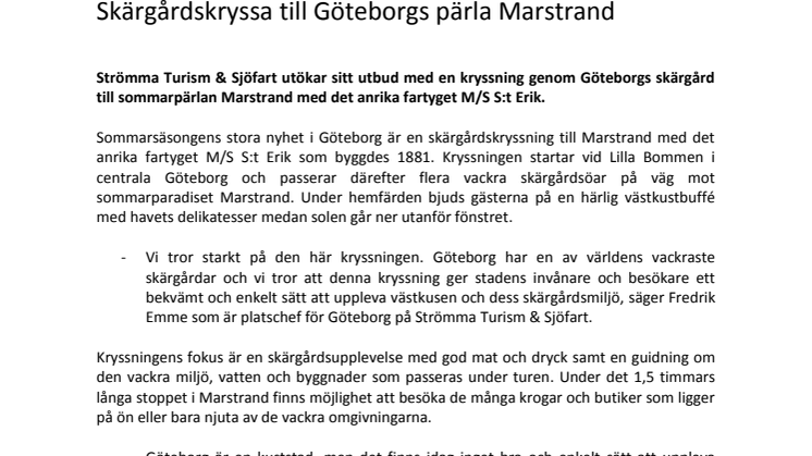 Skärgårdskryssa till Göteborgs pärla Marstrand