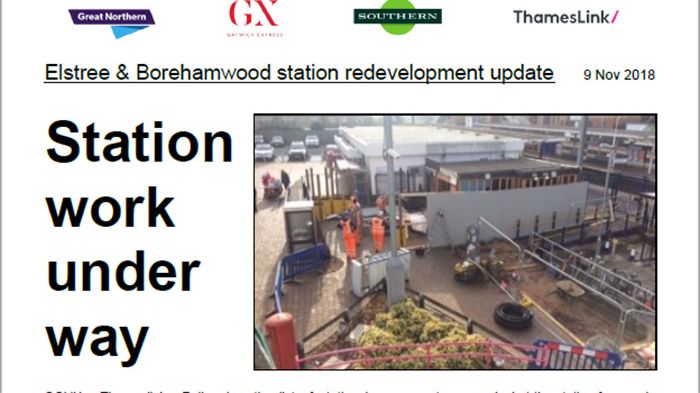 Station extension starts at Elstree & Borehamwood