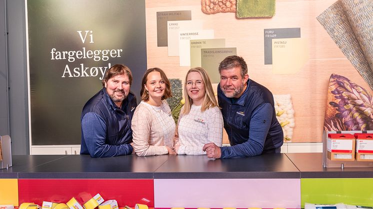 Frode Klementsen, Dina Nærum Målsnes, Tonje Froastad, Bjarte Daae-Johannessen skal sammen fargelegge Askøy. 