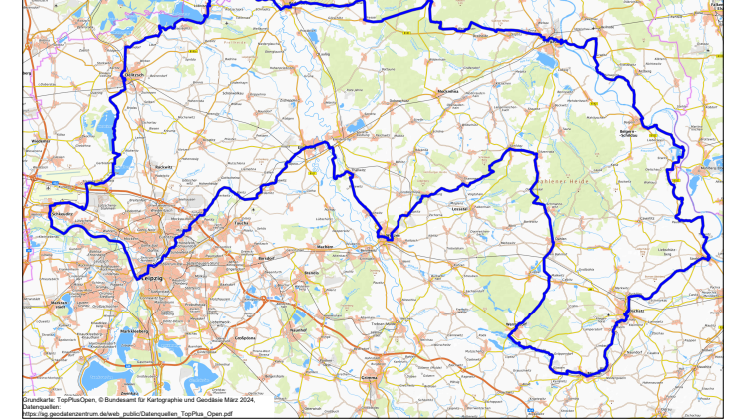 Karte - Fahrradroute Sachsen-M