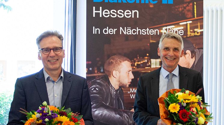 Wechsel an der Spitze des Aufsichtsrats der Diakonie Hessen (v.l.n.r.): Maik Dietrich-Gibhardt folgt auf Joachim Bertelmann.