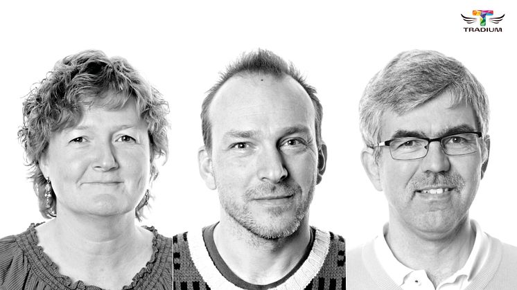 Tre 25-års jubilarer fra venstre: Marianne Kjeldsen, Jakob Tetens Lund og Per Andersen