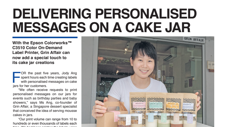 DELIVERING PERSONALISED MESSAGES ON A CAKE JAR