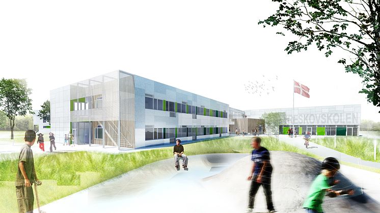 Indlevede læringsrum sikrer 1. plads /Arkitema vinder konkurrencen om Lyreskovskolen i Bov