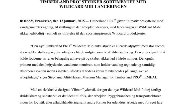  Timberland PRO® styrker sortimentet med  Wildcard Mid-lanceringen