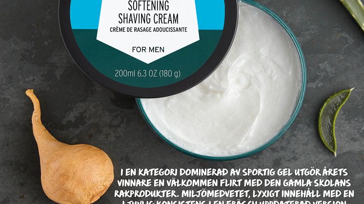 Maca Root & Aloe Softening Shaving Cream for Men vinner pris för Bästa Groomingprodukt.