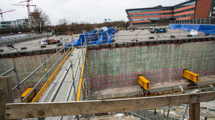 Brobygget vid E22 över Sölvegatan