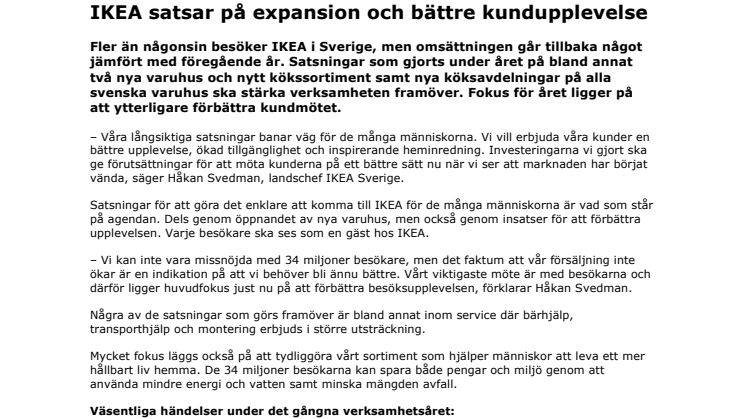IKEA satsar på expansion och bättre kundupplevelse