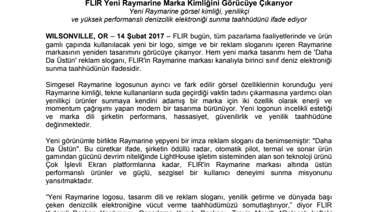 Raymarine: FLIR Yeni Raymarine Marka Kimliğini Görücüye Çıkarıyor