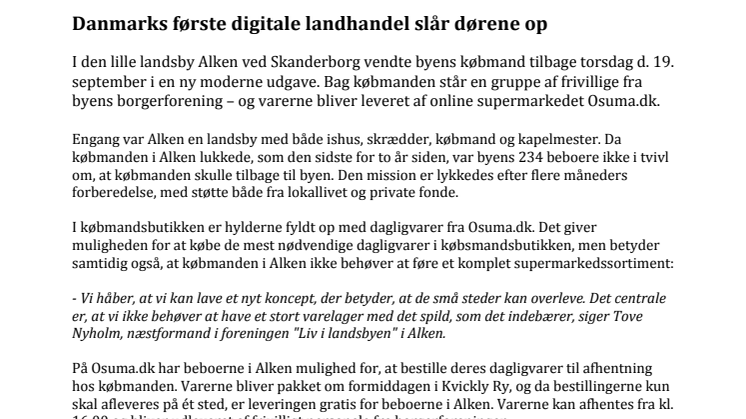 Danmarks første digitale landhandel slår dørene op
