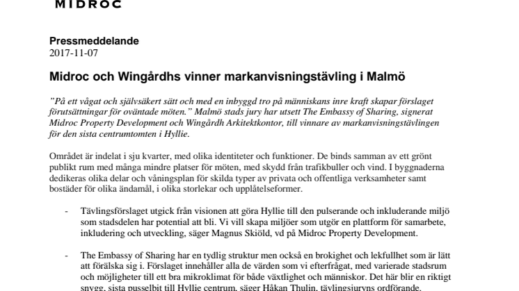 Midroc och Wingårdhs vinner markanvisningstävling i Malmö