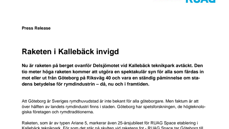 Raketen i Kallebäck invigd