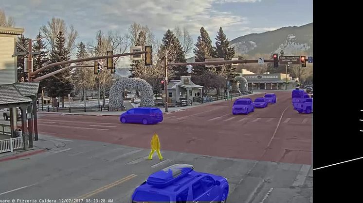 People and vehicle detection at street crossing - Deep learning demo of smart city application